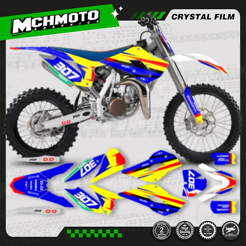 

МОТОР MCHMFG для Husqvarna 2014 2015 2016 2017 TC85 TC 85 Motorfiets Grafische наклейки наклейки комплекты 010