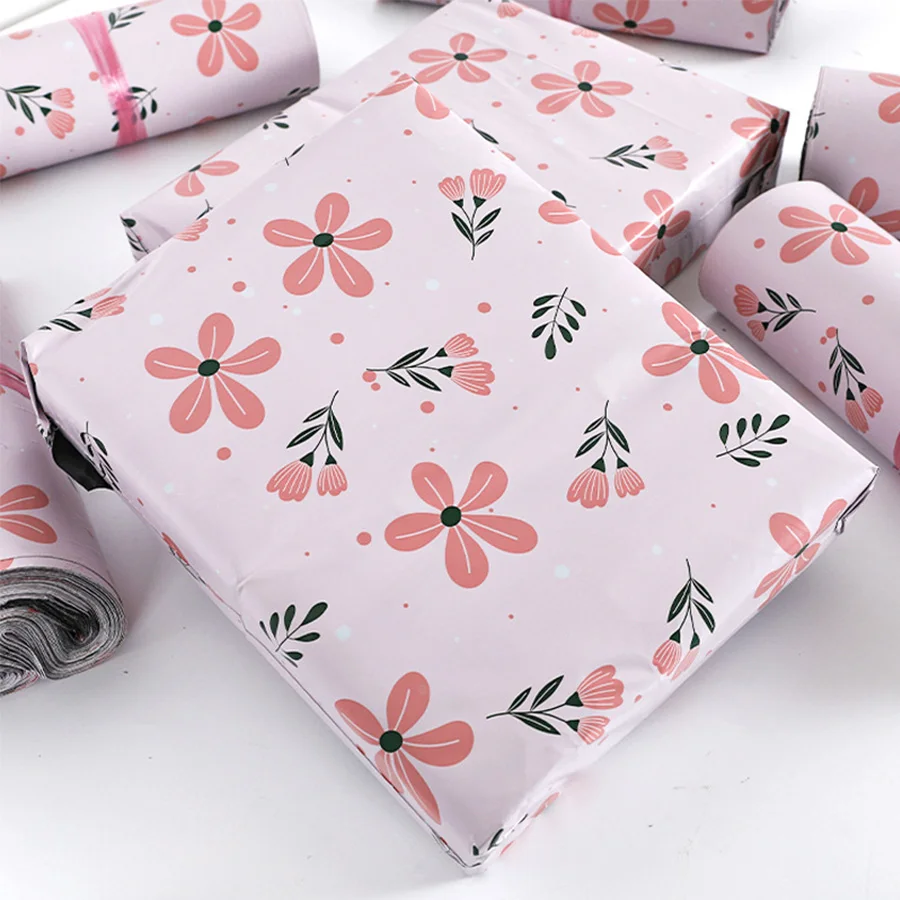 10/30pcs Pink packing Bag Waterproof Logistics Clothing Storage Bag PP Material Office Stationery Storage