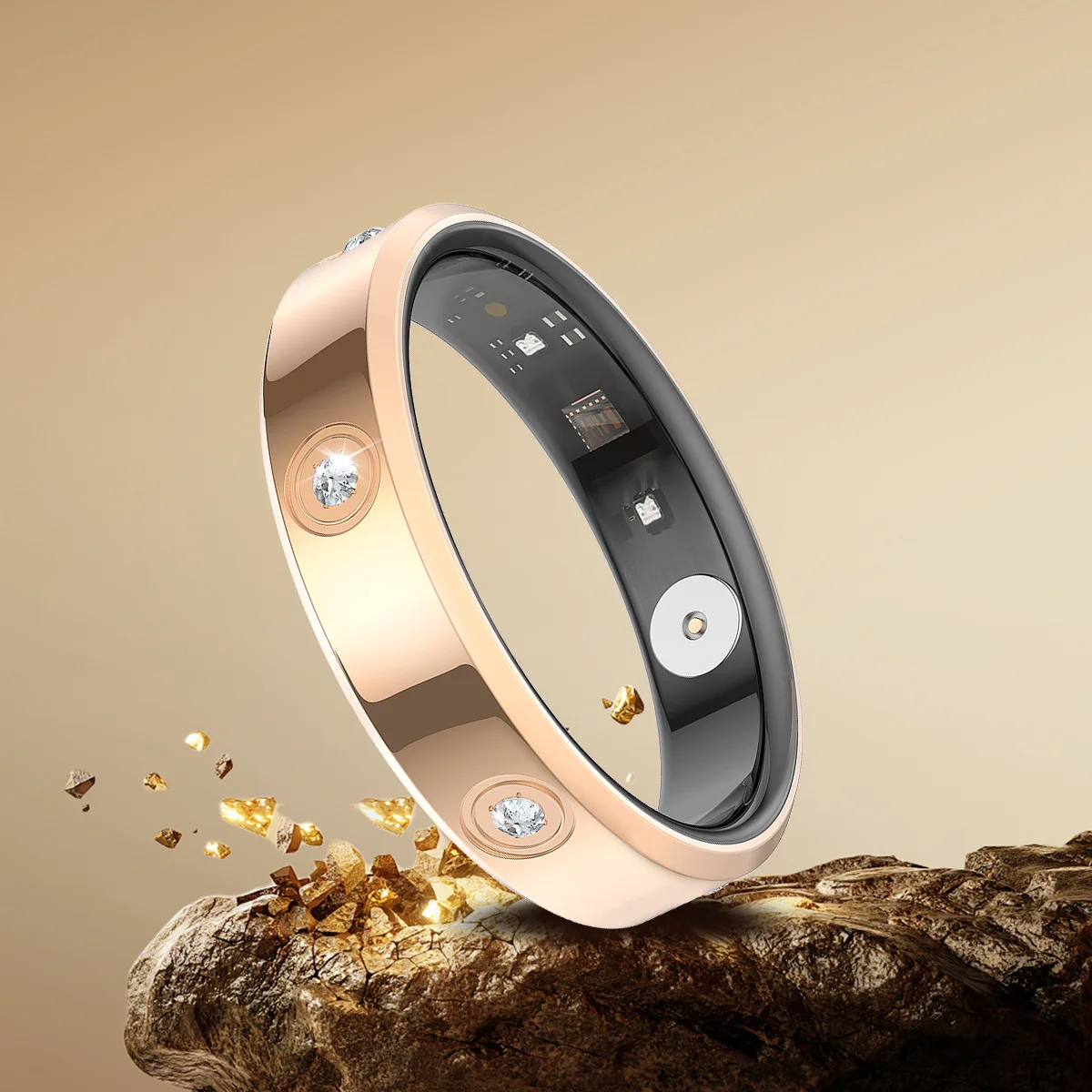 6.3mm Ultra Thin Smart Ring SpO2 HRV Sleep Sports Menstrual Cycle Family Health
