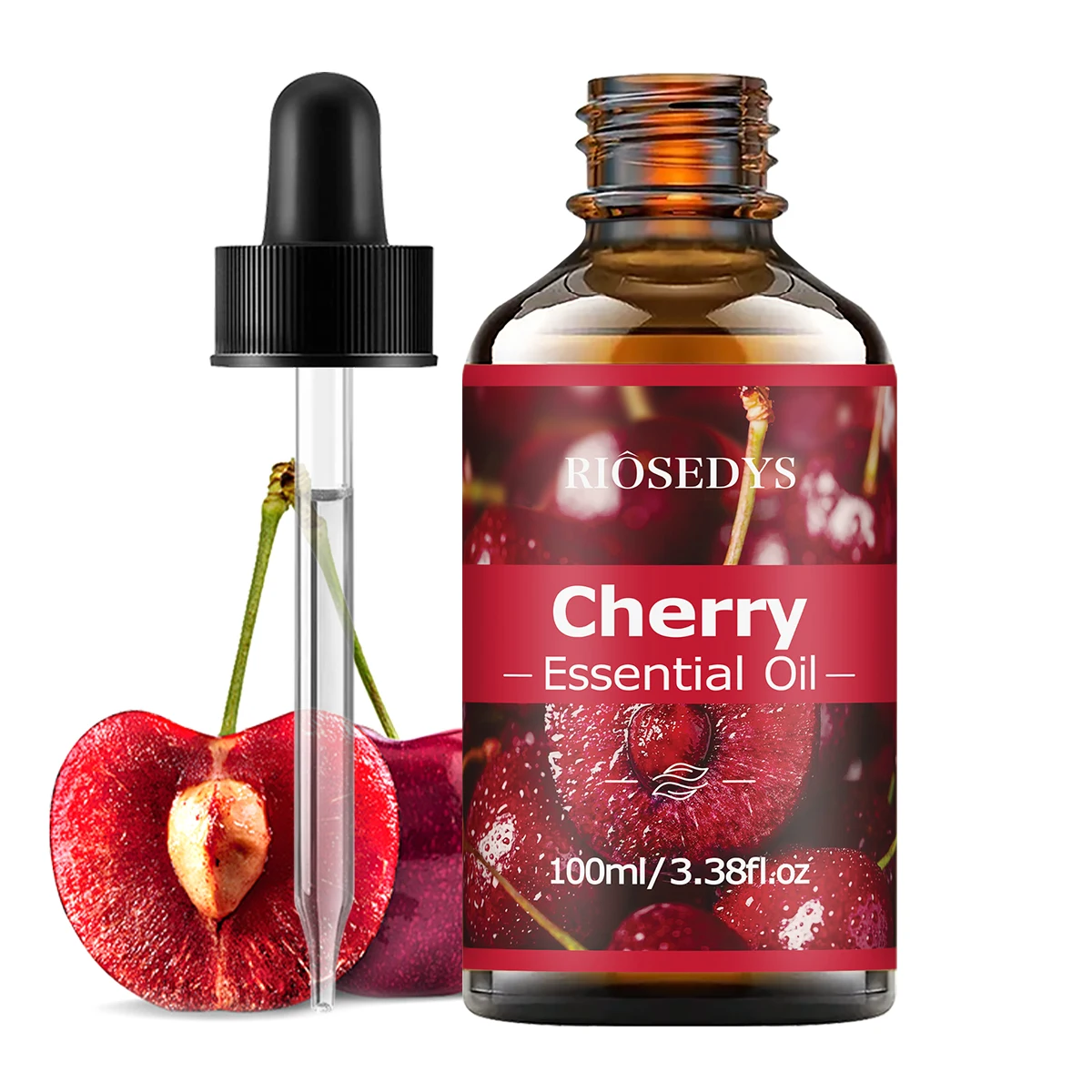 Cherry Essential Oil: 30ml / 60ml / 100ml. Suitable for skincare and massage. A nourishing formula, ideal for daily use.