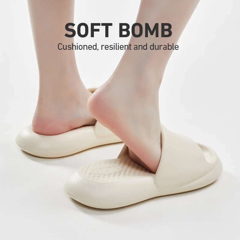 UTUNE Air Cushion Sole Women Slippers Soft Rebound Shock-absorbing Mute Beach Shoes for Women Flip Flops Home Non-slip Sandals