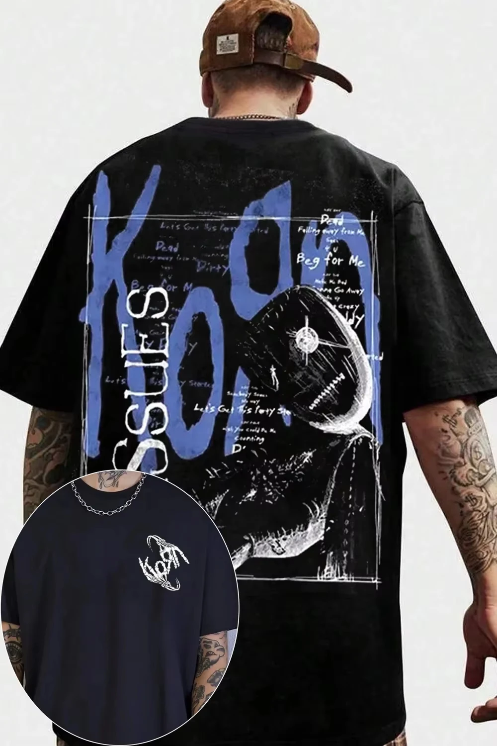 2026Vintage Korn Follow The Leader Group Portrait T-shirt Summer Nu Metal Fan Print Oversized Cotton Graphic Tee Shirt