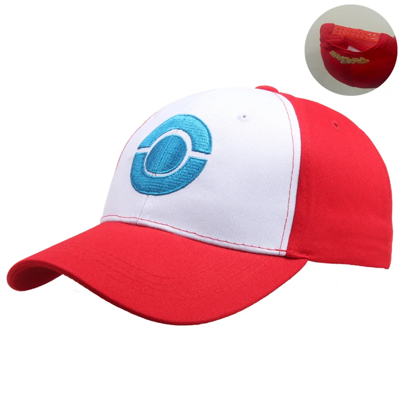 Nette Spleißen Sonne Hut Ash Ketchum Anime Cosplay Hut Stickerei Baseball Kappe Tasche Einstellbar Prop Partei