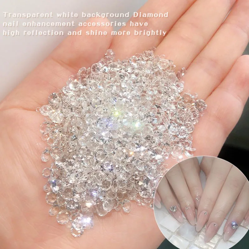 Mixed Size Clear Crystal Diamond Nail Display Decoration Big Clear Pointed Bottom Rhinestone For Take Manicure Accessories