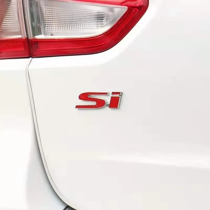 3D Metal SI Letters Car Front Grille Emblem Rear Trunk Badge Sticker for Honda Civic Accord Inspire SI Accessories