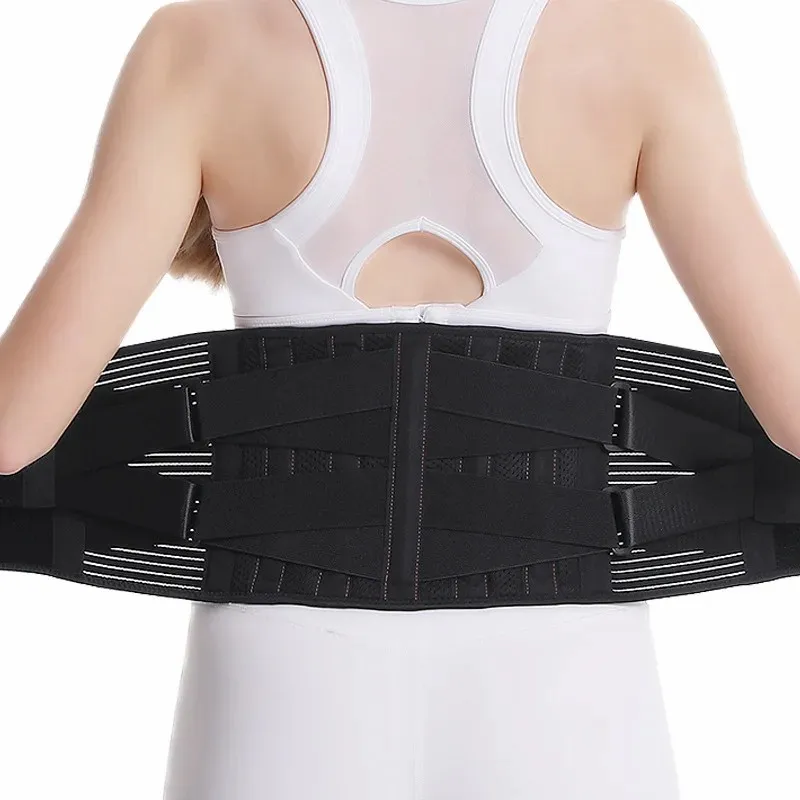 Lumbar Support Belt Breathable Posture Corrector with Adjustable Support Belt to Relieve Pain of Intervertebral Disc Herniation