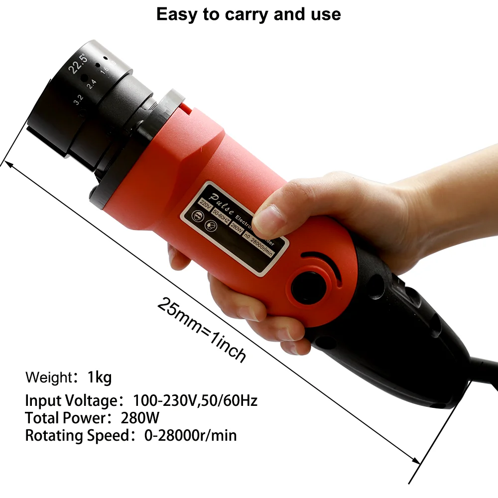 Moedor/afilador de eletrodo de tungstênio GhionChion para melhoria TIG 1/8" 3/8" 1/4" polegadas 22,5 ° e 30 °