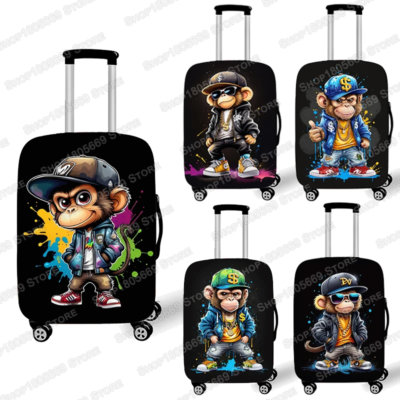 

Hip Pop Monkey Pattern Luggage Covers for Travel Cartoon Animal Trolley Case Protective Cover Suitcase Cover Gift