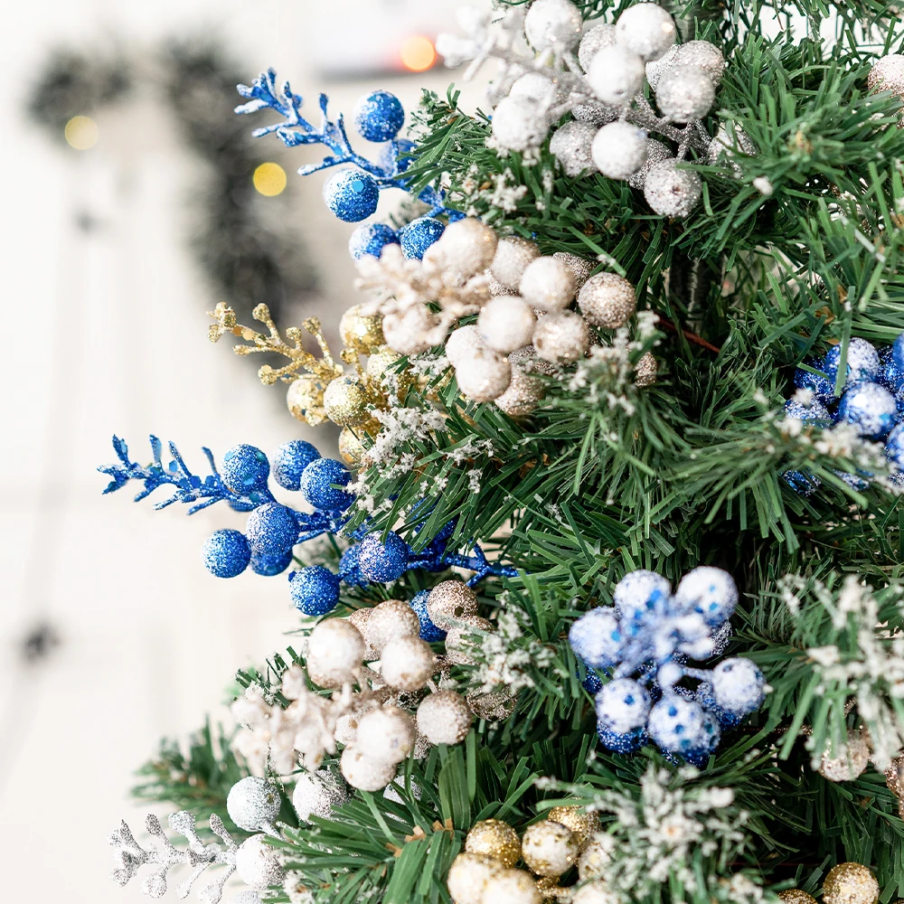 5/10 Stück 21 cm Schneewittchen Künstliche Beerenzweige Weihnachtsbaumdekoration für Weihnachtskranz Home Decor Geschenke 2026 Partyzubehör – Detail 7