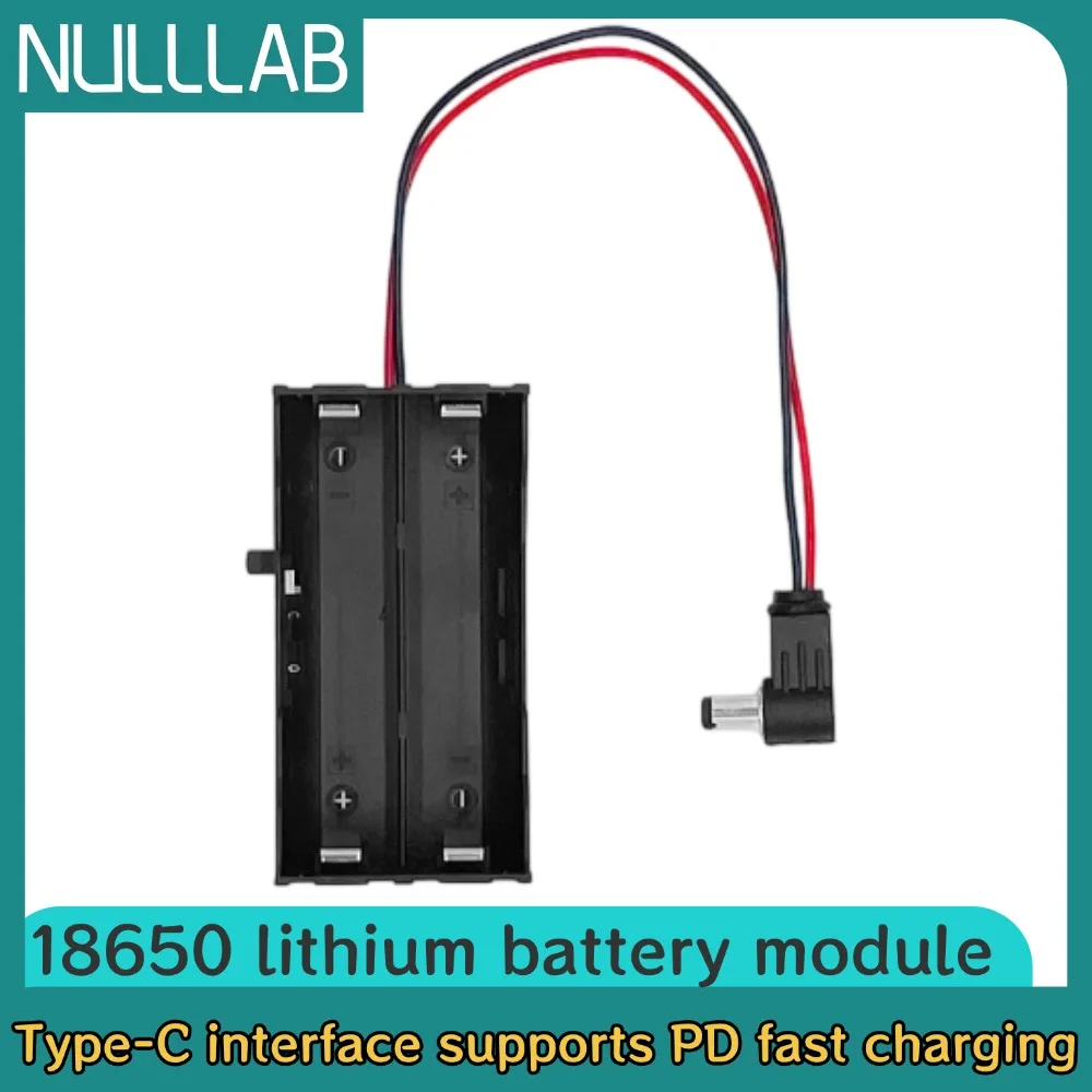 18650 Battery Holder USB-C Fast Charge 7.4-8.4V Output 5V/3A Input Overcurrent/Overvoltage/Reverse Protection Power Supply Case