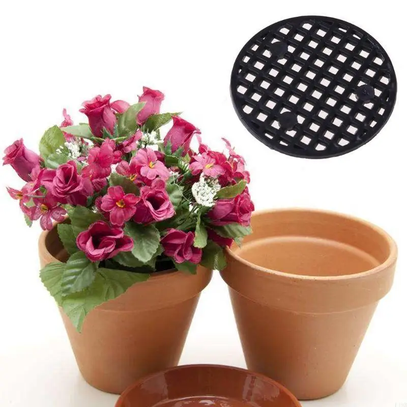F19B Set of 100 Flower Pot Hole Mesh Pad Round Bonsai Planter Bottom Mats