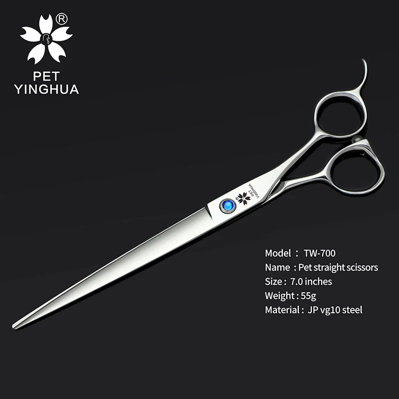 Taiwan Fine Trimming Straight Scissors 7-inch Imported VG10 Steel Pet Beautician Exclusive High End Pet Shop Trimming Scissors