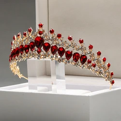 Itacazzo Bridal Headwear with a Red Ladies Fashion Birthday Crown Classic Tiaras