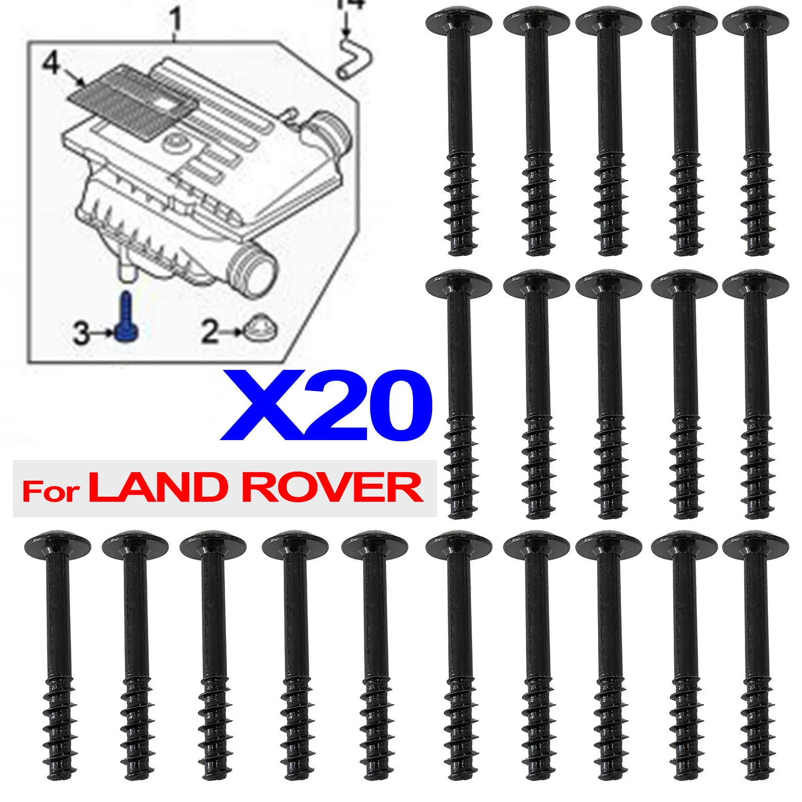 20x For For Land Rover LR3 LR4 Range Rover Discovery 3 4 Sport Air Filter Cleaner Intake Box Housing Lid Bolt Screws C2S11217