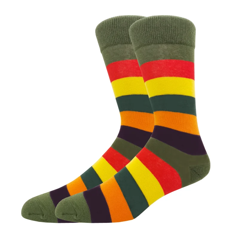 Hot Sale Men Socks New Colorful Gifts for Cotton Fashion Mens Socks Striped Suit Classic Happy Business Casual Socks