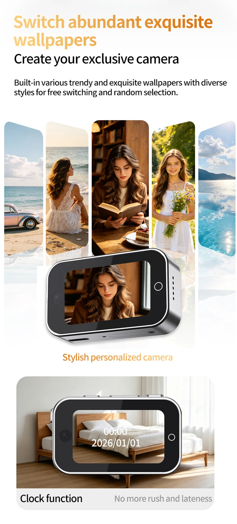 OnePus Dual-Objektiv Magnetische Daumenkamera 2.7K 1080P Pocket Sport Cam WIFI Autofokus Bodycam Tragbare Helmkamera – Detail 12