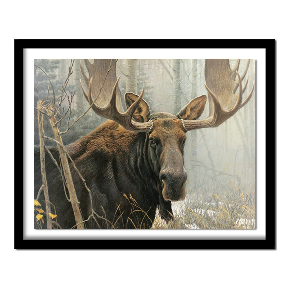 Full square diamond 5D DIY diamond embroidery bull moose diamond painting Cross Stitch Rhinestone  home decoration gift