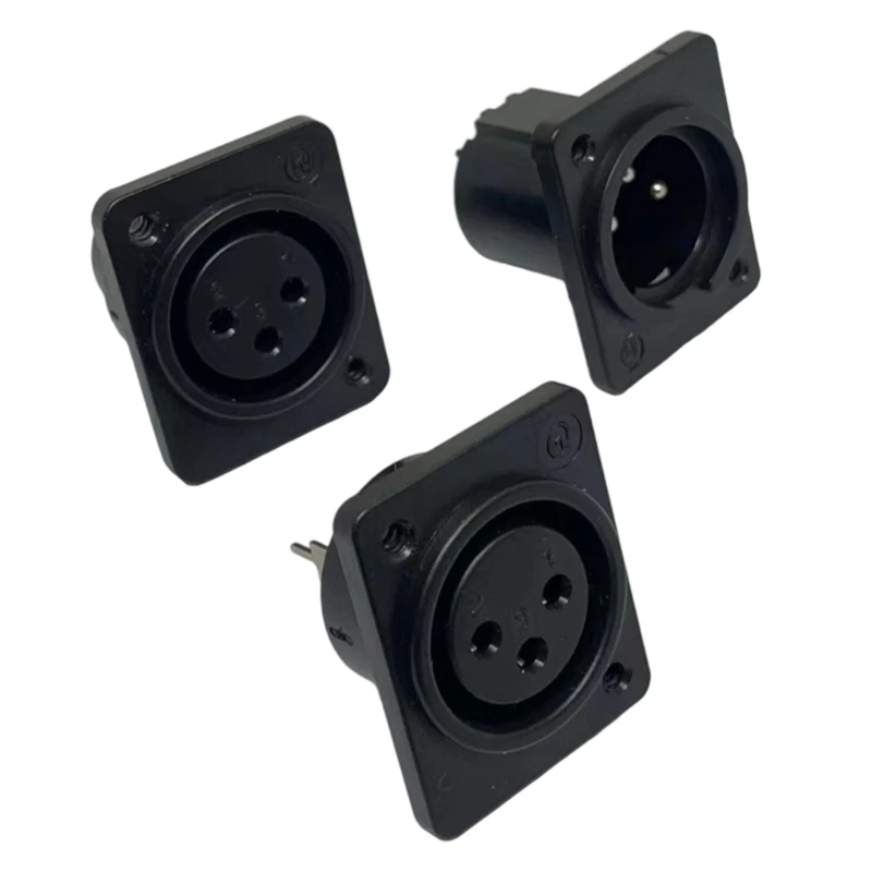XLR 3ピンコネクタ ストレート端子 パネルマウント 安全ロック ABS合金シェル 高騒音環境用