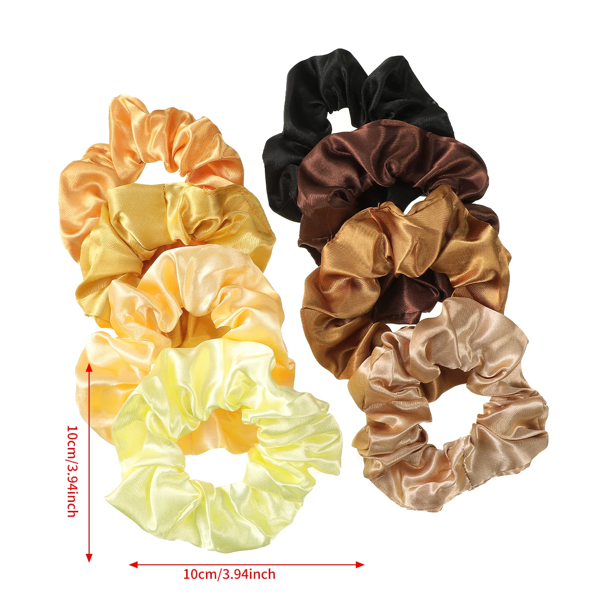 AWAYTR 8 قطعة مشرق اللون الساتان حبل العصابات الشعر إكسسوارات الشعر للمرأة الاطفال ذيل حصان حامل مطاطا Scrunchies الأربطة المطاطية