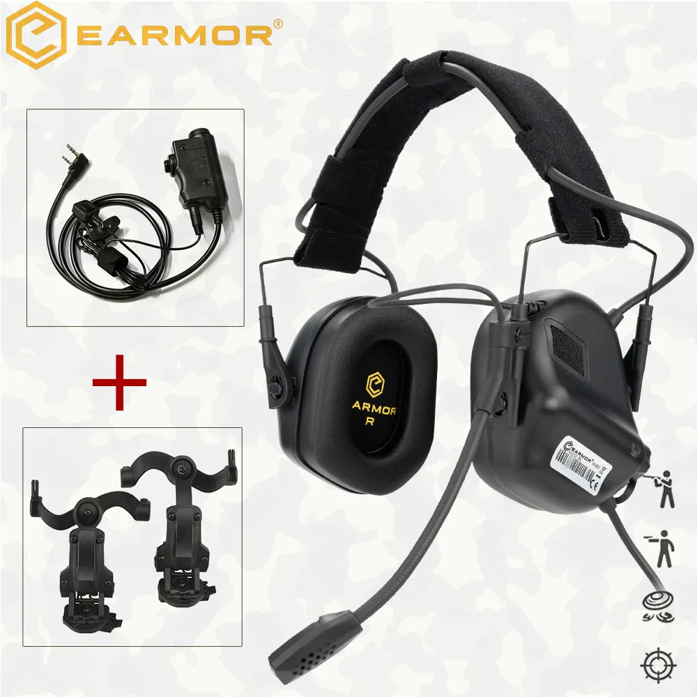 EARMOR M32 SE Tactical Shooting Earmuff & M52 PTT Fit for Hunting Noise Canceling Security Protection Headphones