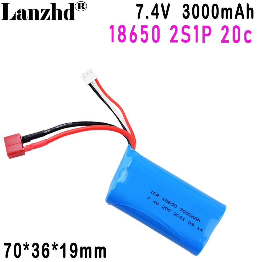 Lithium Battery Pack 18650 7.4V 3000MAH For Remote Control Toy off-road Vehicle Helicopter Boat