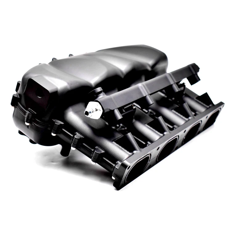 연료 레일 80mm 스로틀 바디가 있는 검정색 알루미늄 엔진 흡기 매니폴드