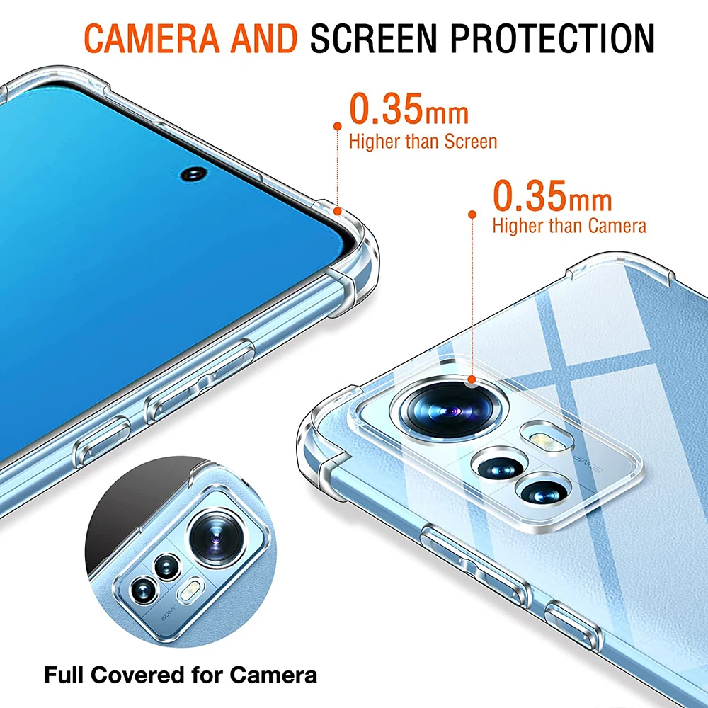 Air Bag Sockproof Clear Silicone Phone Case For Xiaomi Redmi Note 11 11S 11T 10 10S 10T 9 8 Pro 10A 10C 9A 9C 9T Cover Case view 4