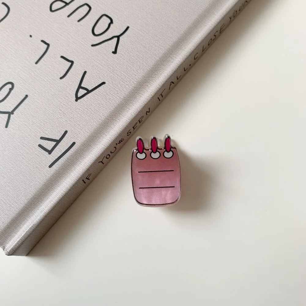 Creative Acrylic Stationery Mini Hair Claw Ruler Notebook Cute Hair Clip Hair Accessories Headdress Small Hairpin Daily