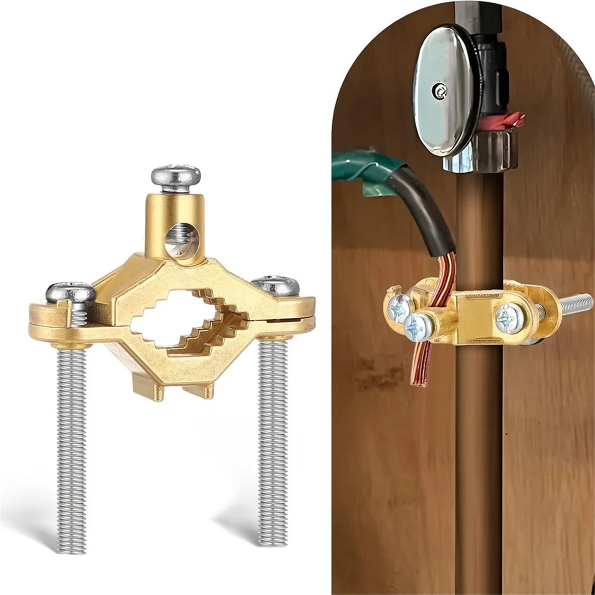 

Зажим заземления 3 шт. Зажим заземления 1/2-1 Фитинг кабелепровода Зажим для проводов из медного сплава Фитинг кабелепровода для склеивания заземляющего провода к воде P