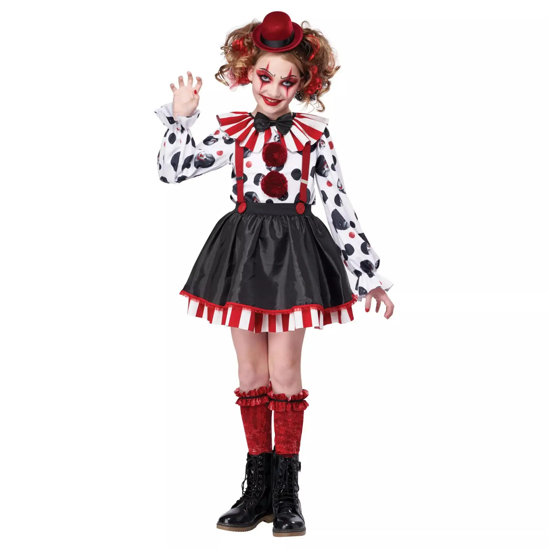 Loween Costume de Clown pour Enfants Tenue de Performance pour Garçon Ele Vintage Sle Costume de Scène sans Marquée Printemps 2025