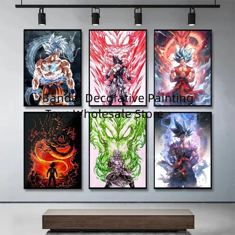 

Anime Peripheral Wall Art Dragon Ball Poster Canvas Painting Print Goku Broli Cartoon Figure Room Decor Background Gift Cuadros