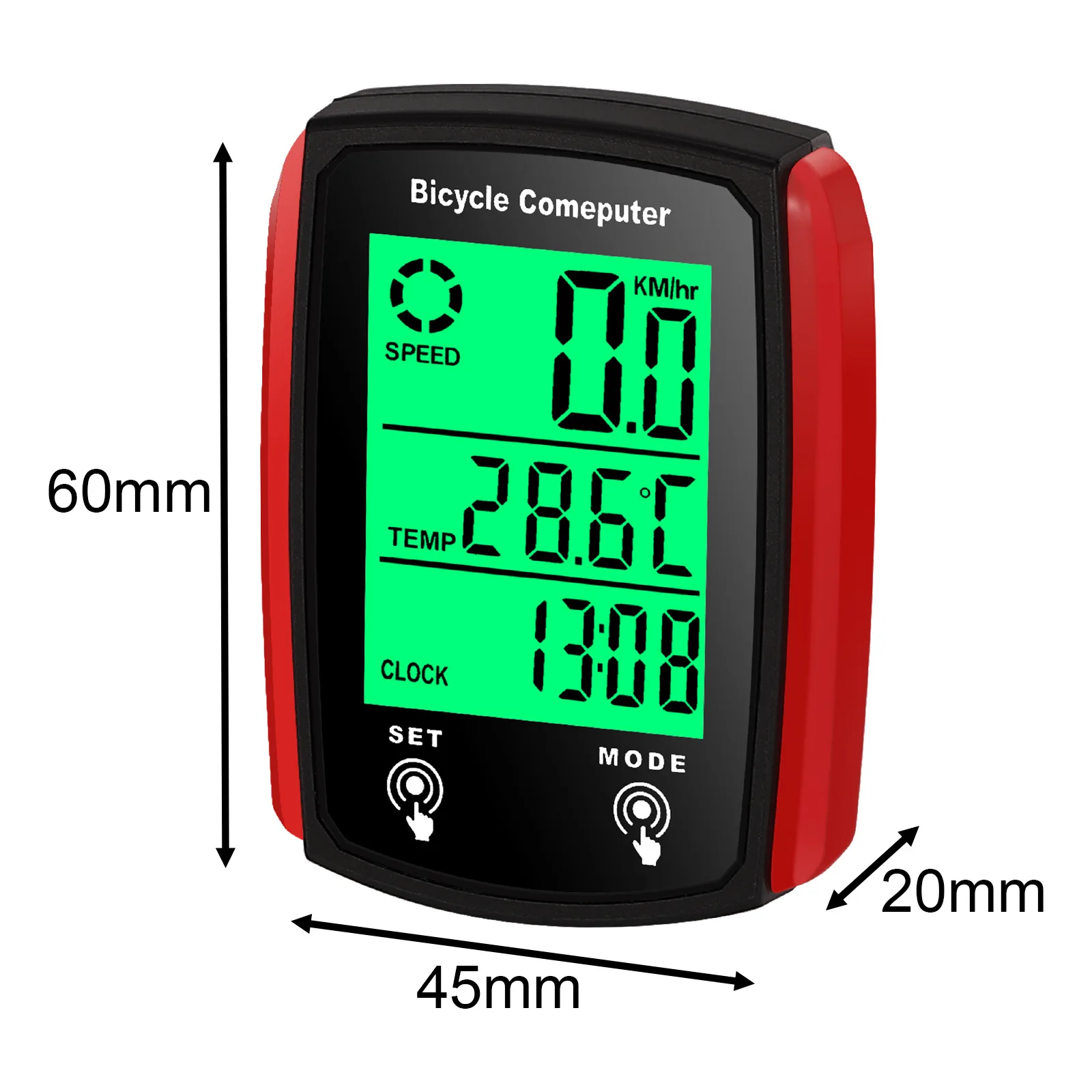Square USB Luminous LCD Rechargeable Bicycle Computer Wired Speedometer - Road & Mountain Bike Cycling Odometer Speed Counter image 5