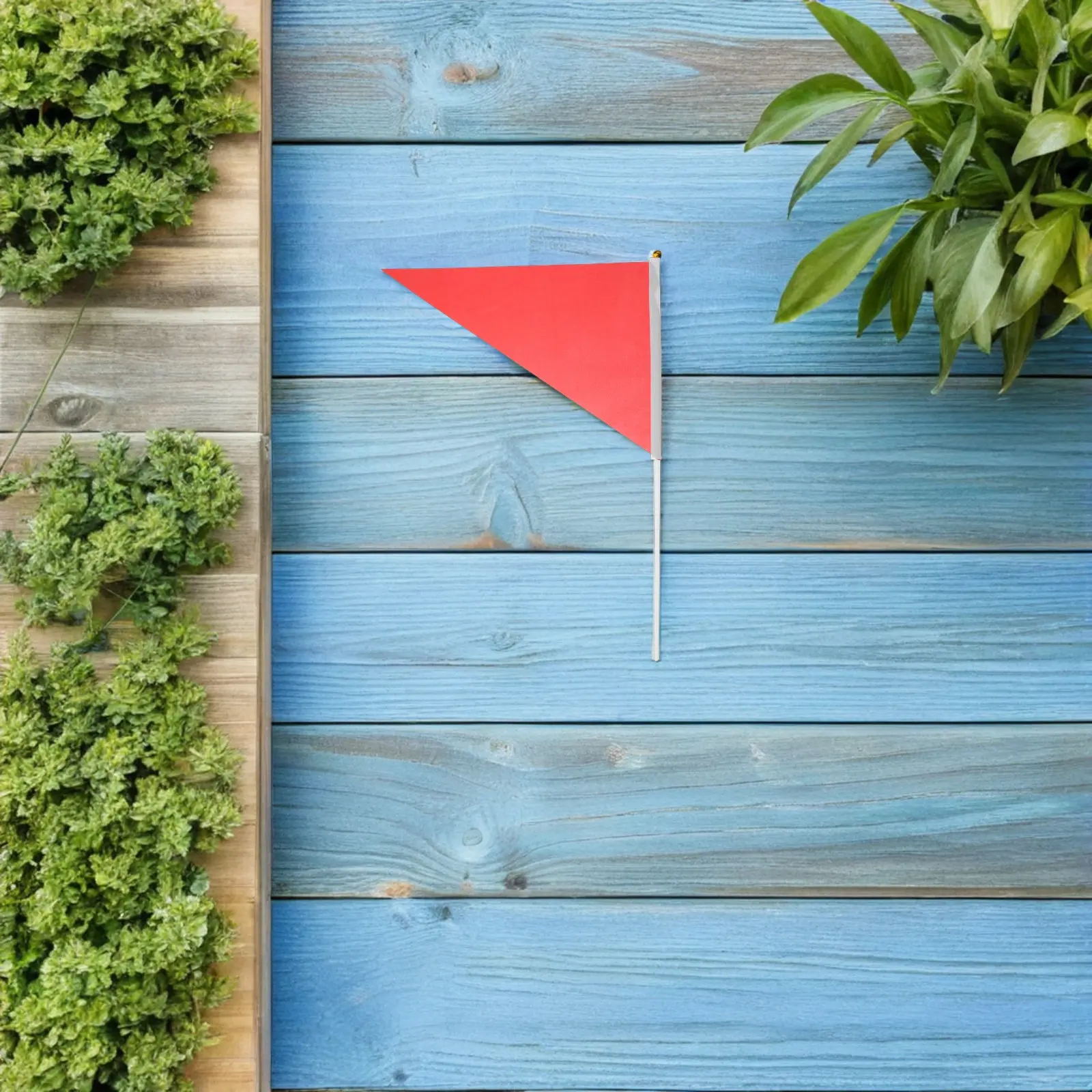 25Pcs Red Triangle Flags on Sticks Small Hand Held Flags Plain Banner for Sports Parades DIY Marking Flag on A Stick