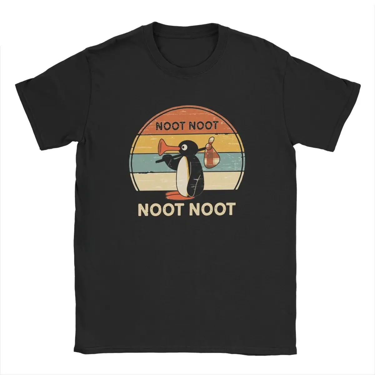 MWS Noot Noot Pingu Penguin Meme Gift Fun Quality Cotton Harajuku T-shirt Round Neck Print Street Wear Fashion Y2K Tops
