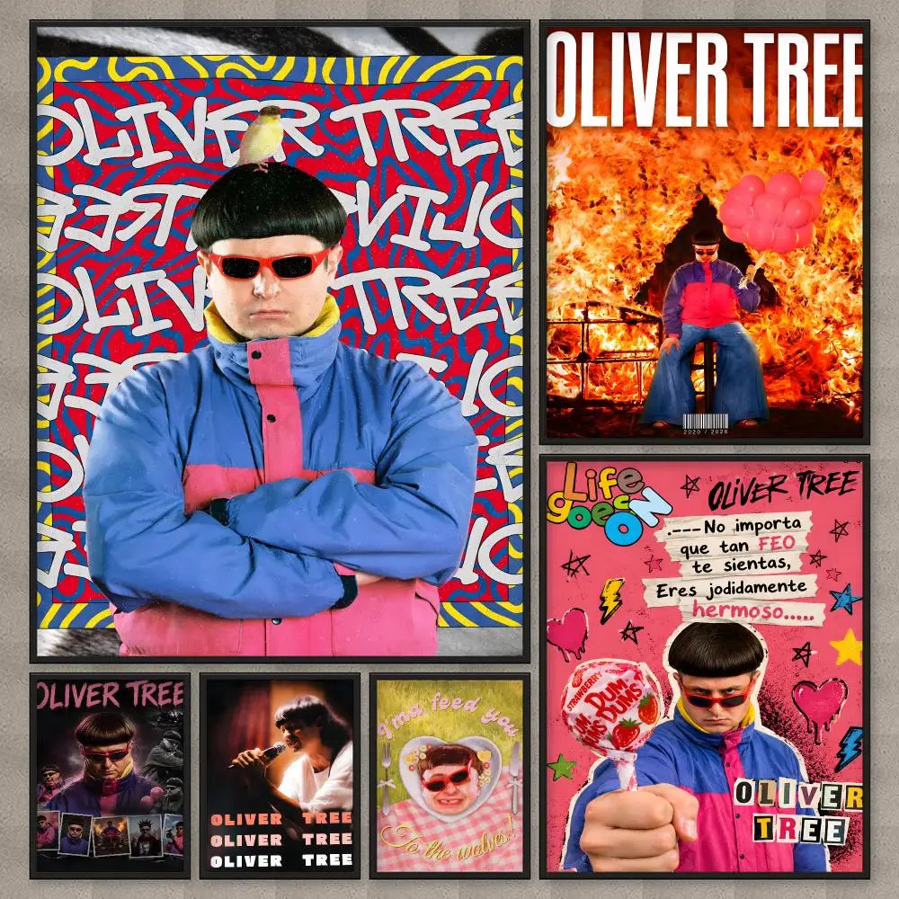 Indie Pop Rap Singer O-Oliver Tree Poster HD Wall Art Home Decor Waterproof Print Bedroom Garage Party Gift