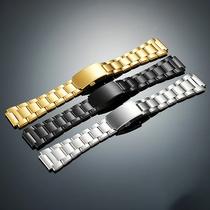 Solid stainless steel wristband for Casio watch AQ-S810W AEQ-110 W-218H steel strap stainless steel watchband silicone bracelet