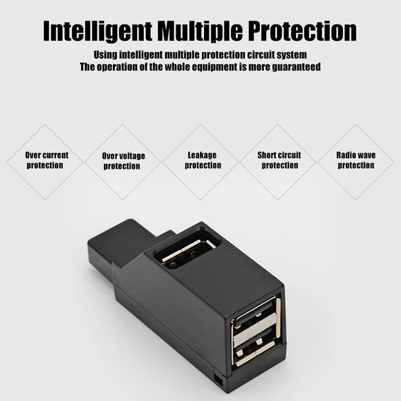 Wireless 3 In 1 USB 3.0 HUB Adapter Extender Mini Splitter Box 3 Ports For Laptop Macbook Mobile Phone High Speed U Disk Reader