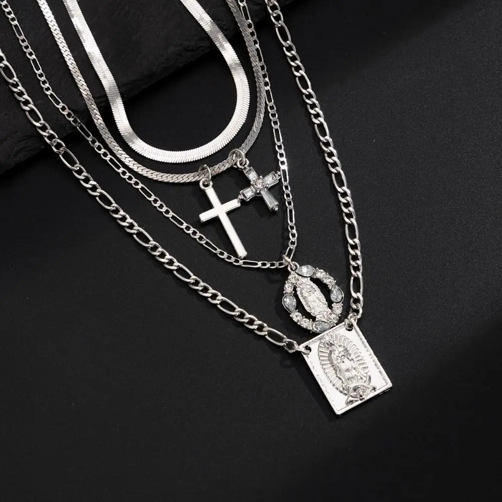 

Fashion Love Bowknot Beaded Necklace Punk Adjustable Multilayer Pendant Necklace Neck Jewelry Choker Y2K Metal Necklace Women