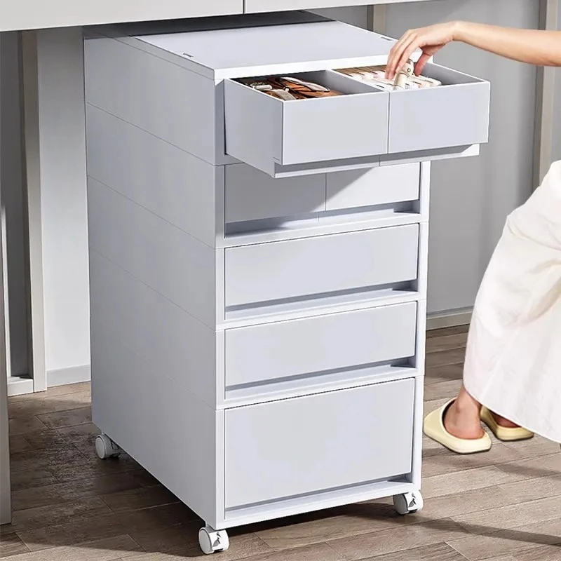 Gabinete de almacenamiento de oficina móvil con cajones, organizador para escritorio/bajo escritorio, carrito rodante de varios niveles para papelería y documentos