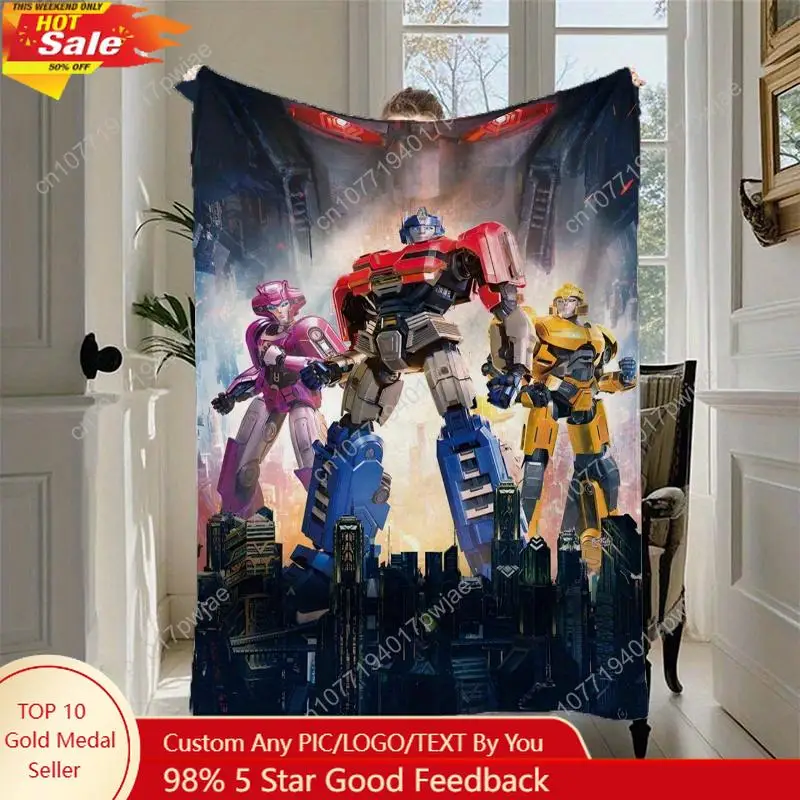 

Transformers Print Fleece Blanket Soft Cozy Flannel Throw Featuring Optimus Prime Autobots Ideal for Sofa Custom blankets