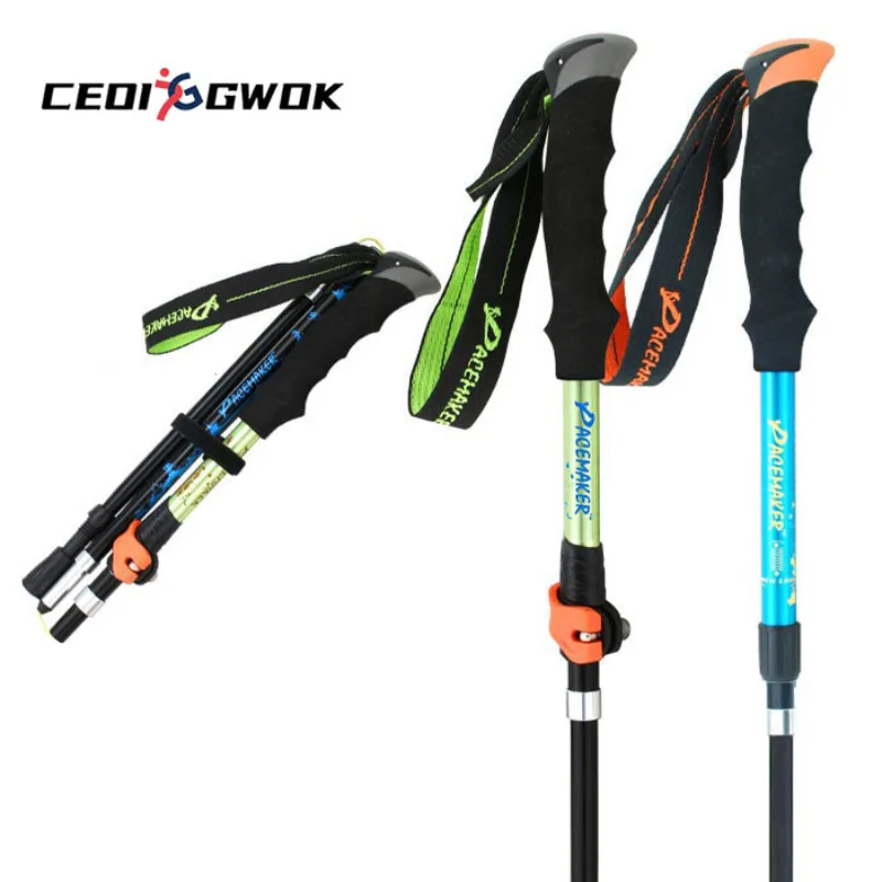 

CEOI GWOK Ultra Lightweight 5-Section Folding Trekking Poles with Anti-shock System Ideal for Hiking Climbing Trekking Poles