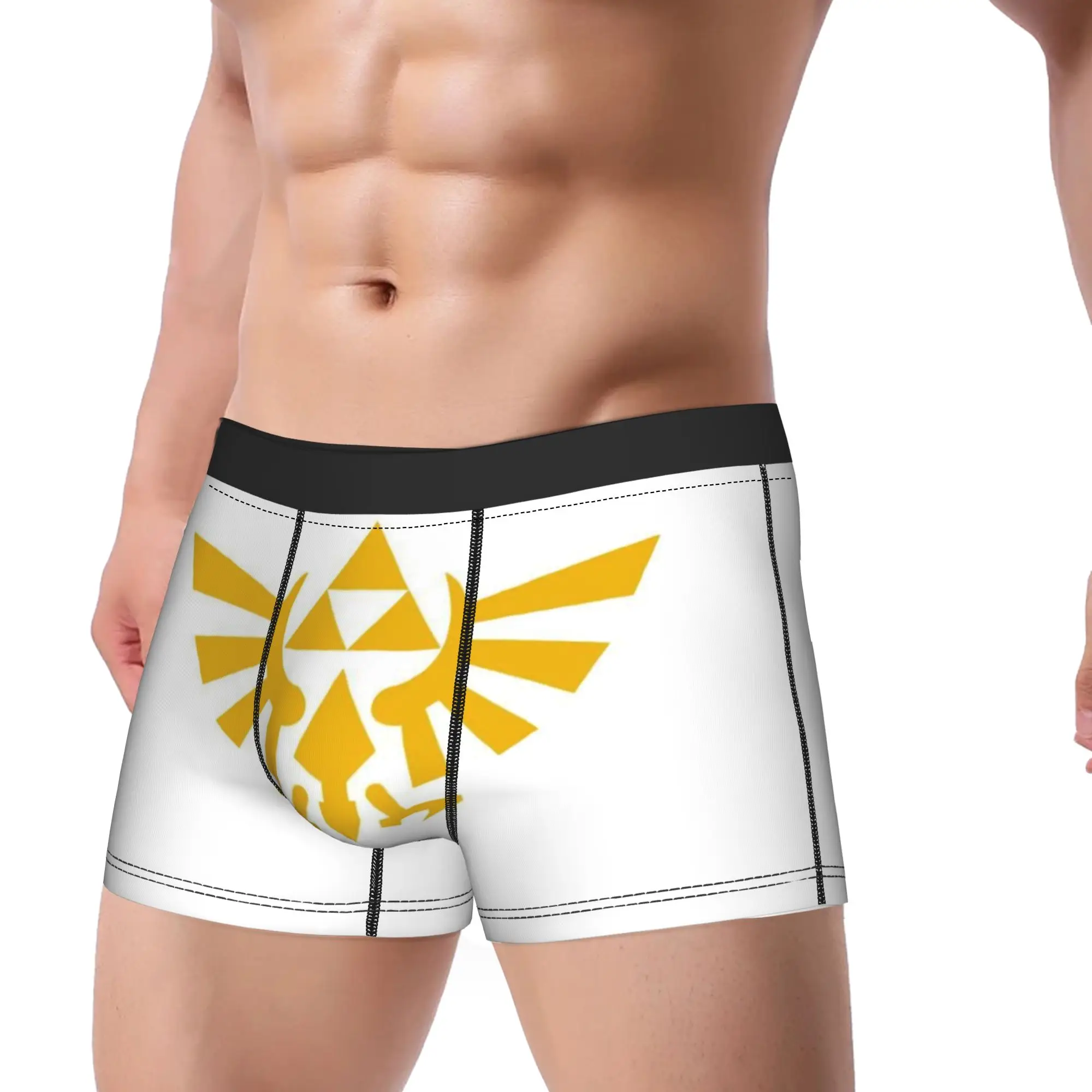 Three Fold Triangle Mark Triforce Underpants Homme Panties Men's Underwear Comfortable Shorts Boxer Briefs