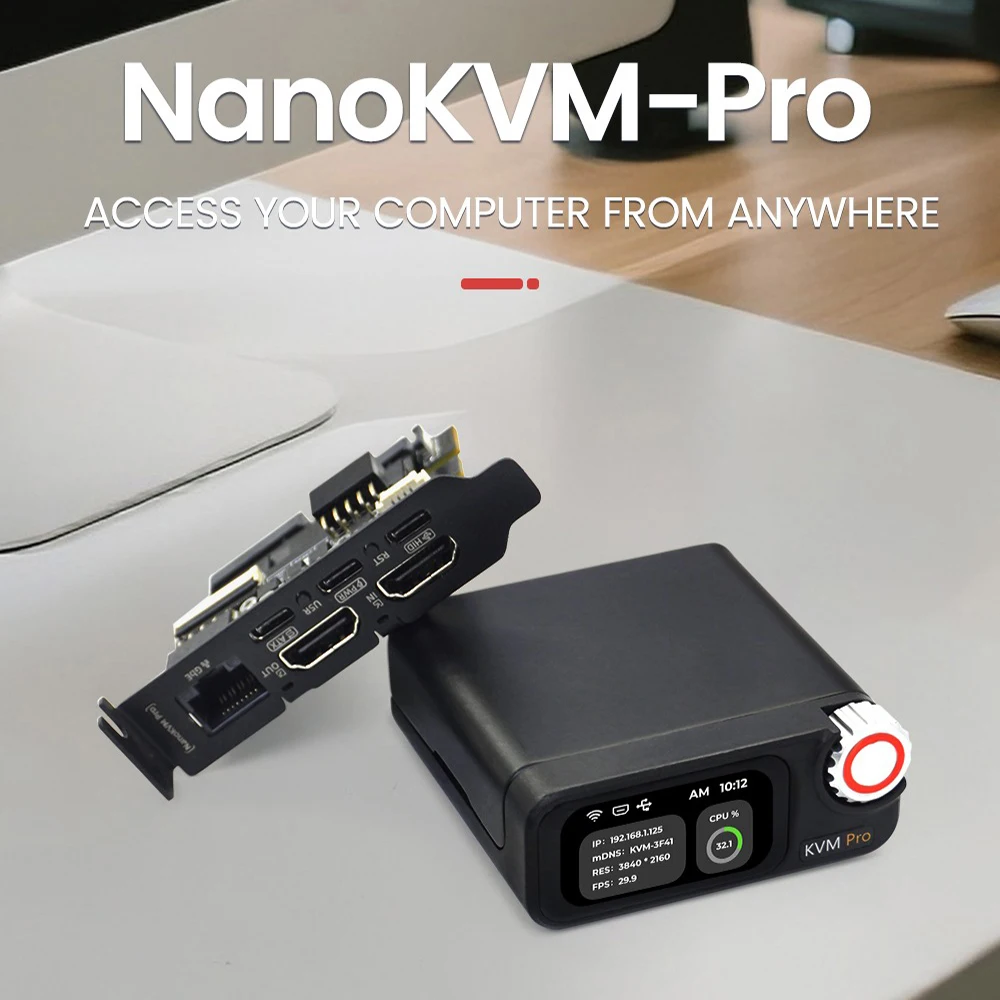Sipeed NanoKVM-Pro 4K IP KVM Mini Remote Control Operation And Management Server Wifi6 ATX Power Control Desktop PC Applications