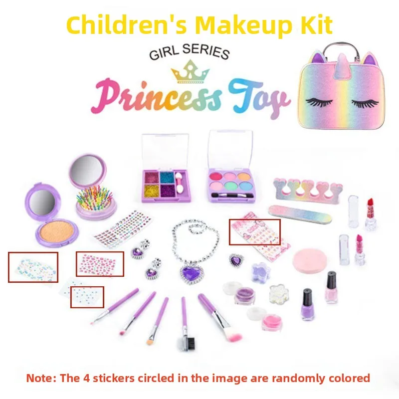 Princ eup Toy Set for Girls Full Set Portable Cosmetic Pretend Play Tools Girls' Dring Table Simulation Beau Kit