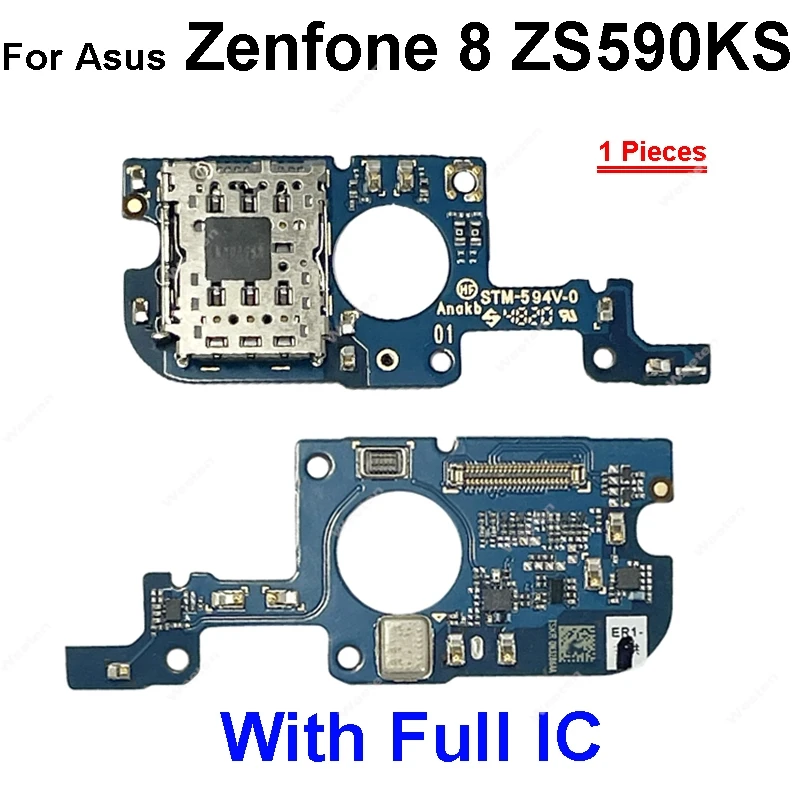 SIM Card Slot Board For Asus Zenfone 8 ZS590KS ZS590KS-2A007EU SIM Card Tray Reader Holder Flex Cable Small Board Parts