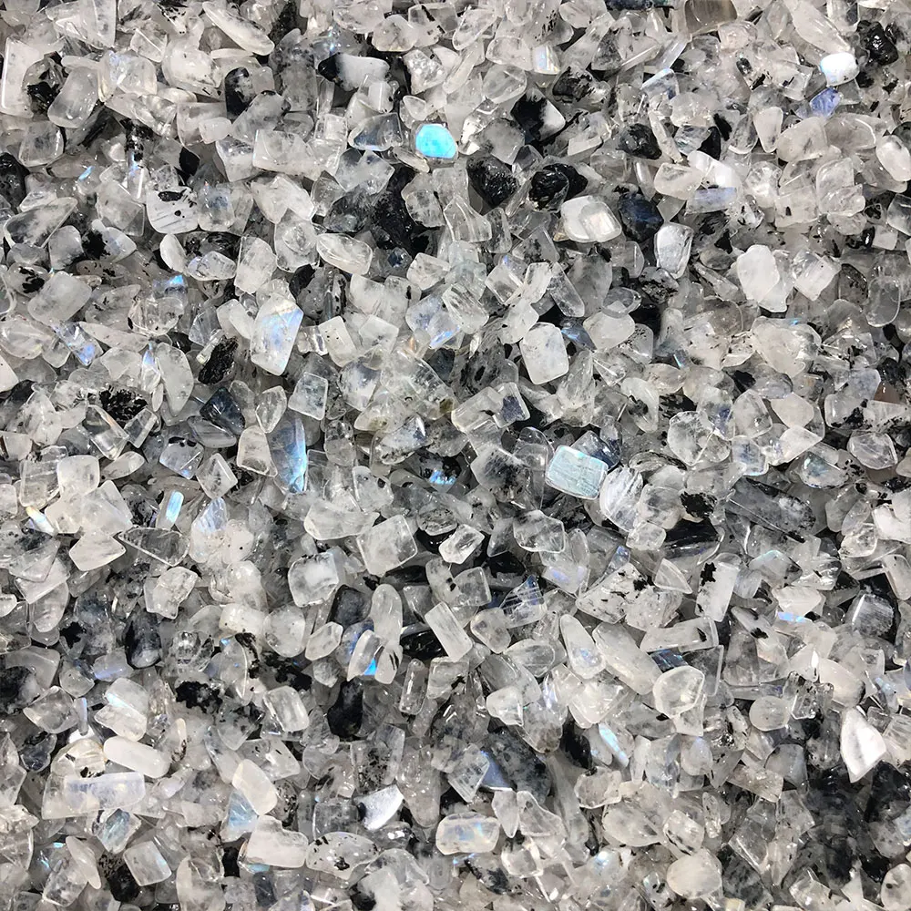 100g Bulk Pack Natural Moonstone Chips Gravel Crystals Stones Healing Reiki Mineral Gemstone Aquarium Decor Garden Decorations