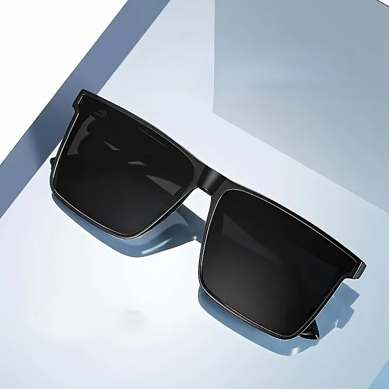 

1pc Men'S Simple Black Square Fashion Glasses,for Men Women, Outdoor Travel, Driving, Photography Prop