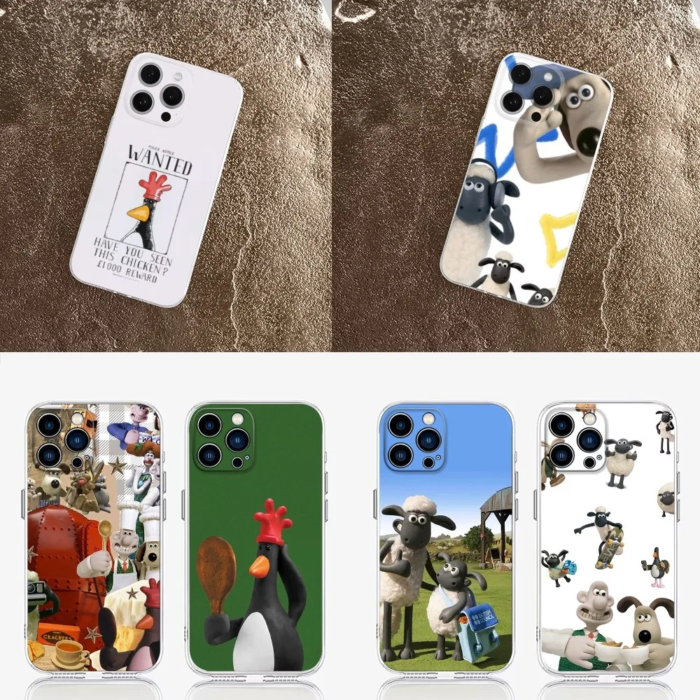 Cute W-Wallace  G-Gromit Phone Case  For IPhone 16,15,14,13,11,12 Pro Max Mini X XR XS 7,8 Plus SE Clear Shockproof Cover