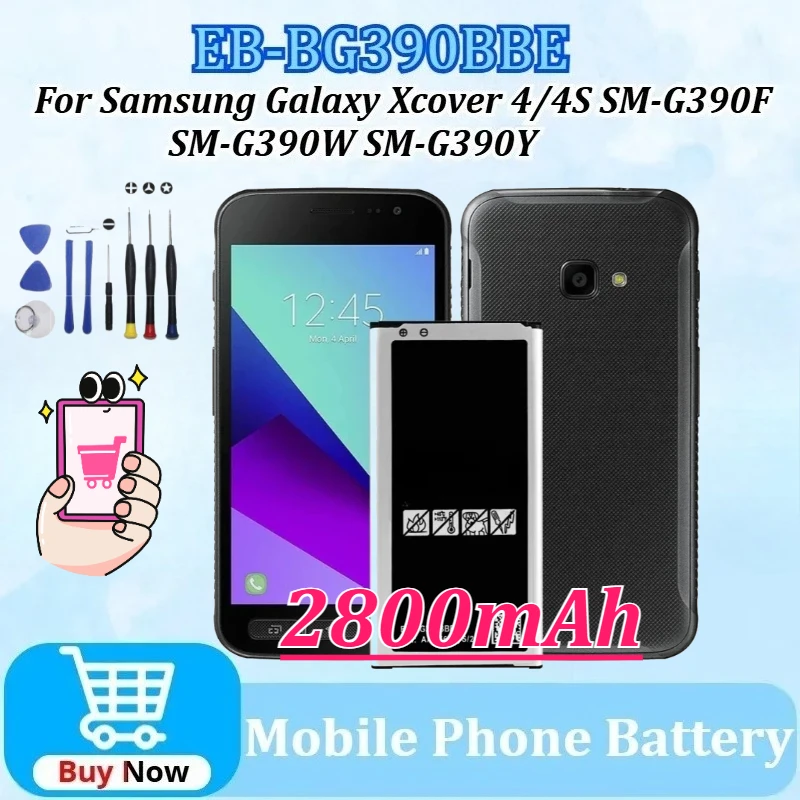 

New EB-BG390BBE 2800mAh Replaceable Battery for Samsung Galaxy Xcover 4/4S SM-G390F SM-G390W SM-G390Y with Tools