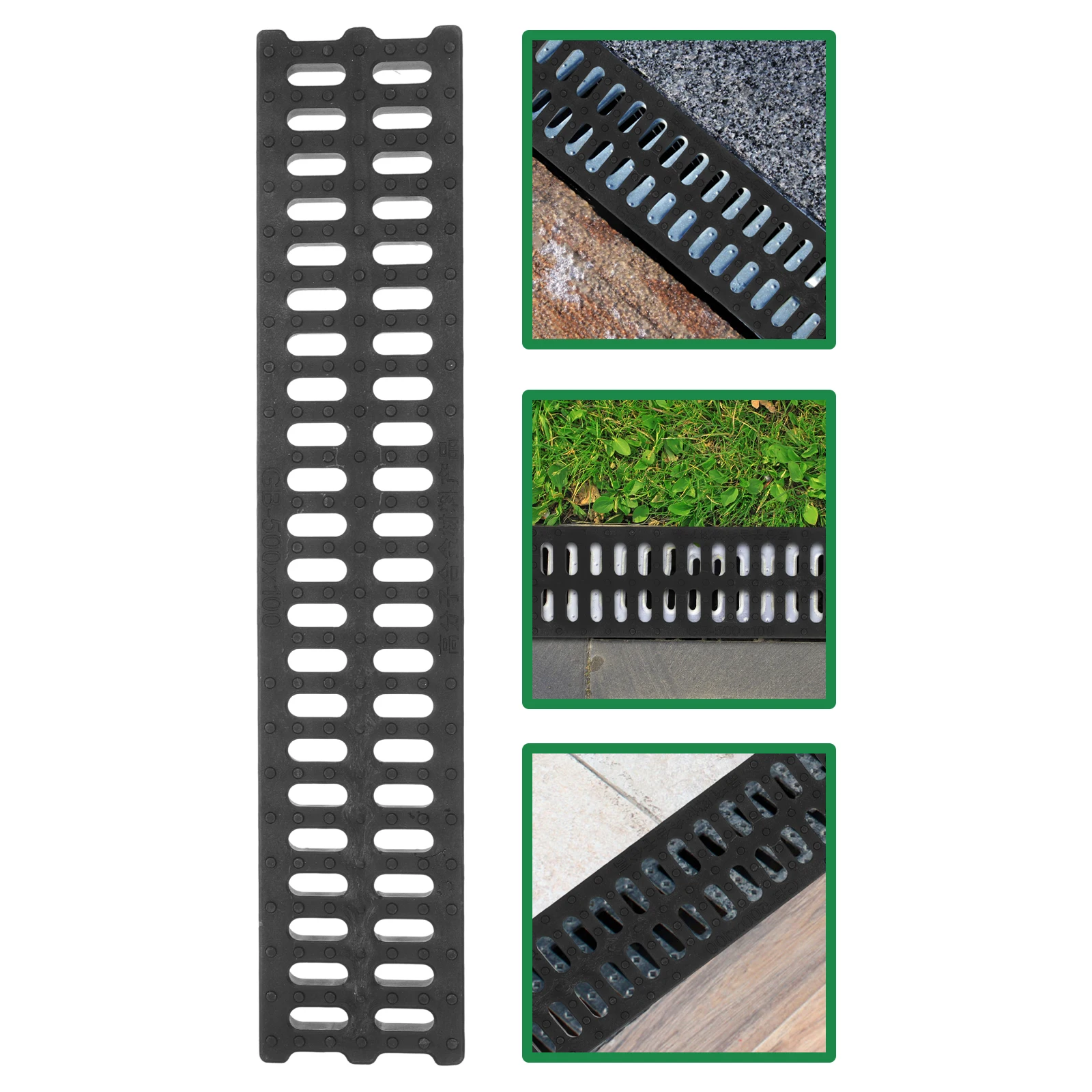 High Molecular Trench Cover Drainage Grate Kitchen Restaurant Sewer Channel Lid Strainer Outdoor Plastic Long Life Easy